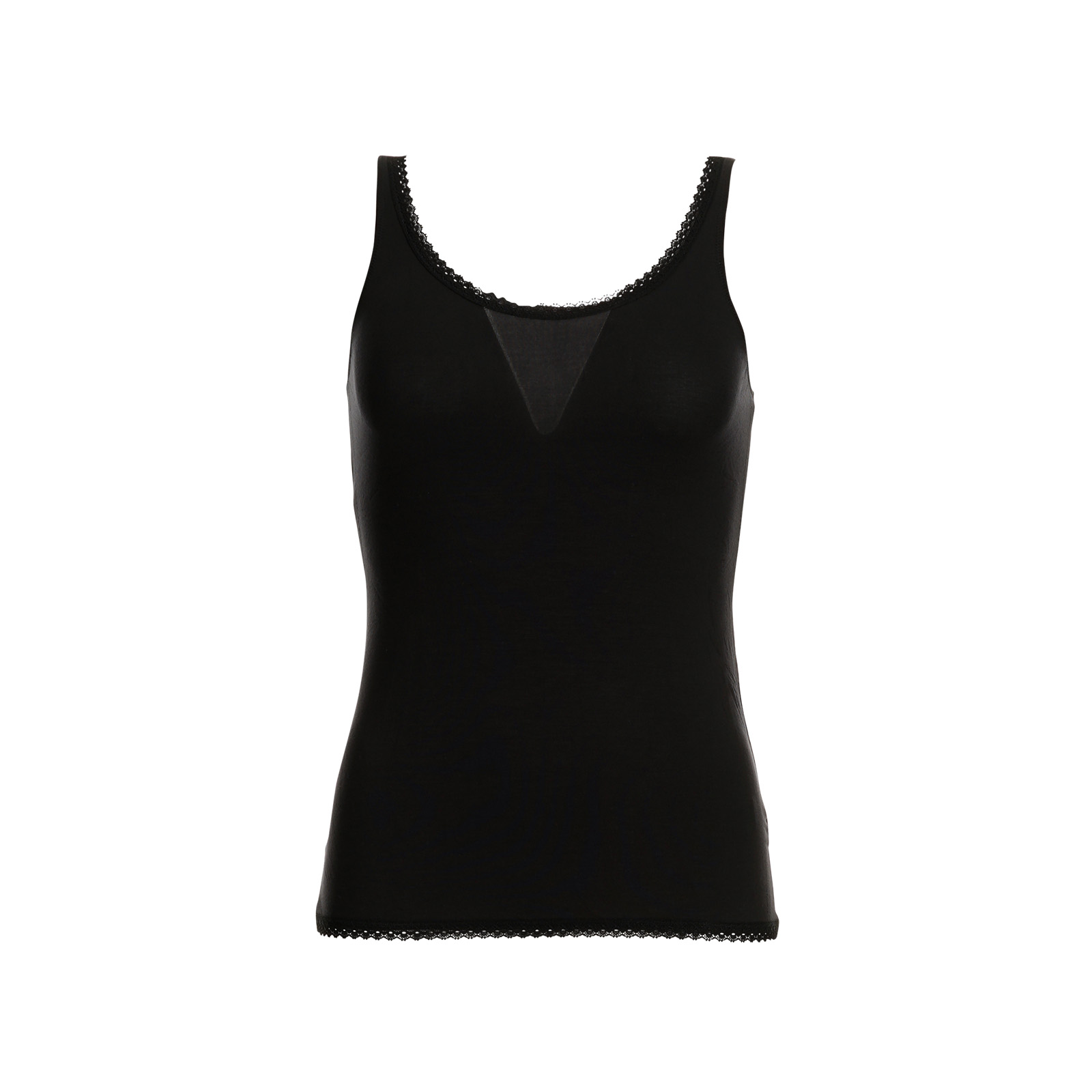 NT SOFT ROMANCE Top breite Träger in schwarz