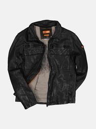 emilio adani Herren Lederjacke in Schwarz emilio adani Herren Lederjacke in Schwarz