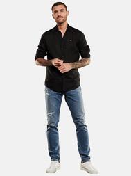 emilio adani Herren Langarm-Hemd aus Leinen in Schwarz emilio adani Herren Langarm-Hemd aus Leinen in Schwarz