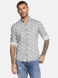 emilio adani Herren Langarm-Hemd gemustert in Braunbeige emilio adani Herren Langarm-Hemd gemustert in Braunbeige