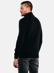 emilio adani Herren Pullover Polokragen in Schwarz emilio adani Herren Pullover Polokragen in Schwarz