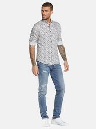 emilio adani Herren Langarm-Hemd gemustert in Braunbeige emilio adani Herren Langarm-Hemd gemustert in Braunbeige
