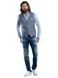 emilio adani Herren Dezent gestreifte Sakko Weste in Enzianblau emilio adani Herren Dezent gestreifte Sakko Weste in Enzianblau