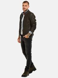 emilio adani Herren Lederjacke in Olivgrün emilio adani Herren Lederjacke in Olivgrün