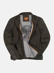 emilio adani Herren Lederjacke in Olivgrün emilio adani Herren Lederjacke in Olivgrün