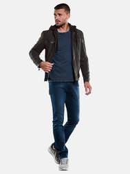 emilio adani Herren Lederjacke in Saphirblau emilio adani Herren Lederjacke in Saphirblau