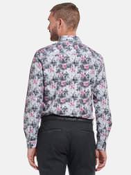 emilio adani Herren Langarm-Hemd mit floralem Print in Weinrot emilio adani Herren Langarm-Hemd mit floralem Print in Weinrot