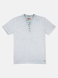 emilio adani Herren Henley T-Shirt in Silbergrau emilio adani Herren Henley T-Shirt in Silbergrau