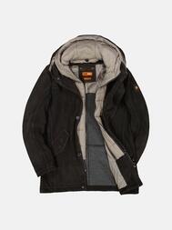 emilio adani Herren Lederparka in Schwarzbraun emilio adani Herren Lederparka in Schwarzbraun