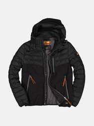 emilio adani Herren Steppjacke mit Materialmix in Schwarz emilio adani Herren Steppjacke mit Materialmix in Schwarz