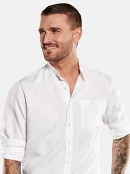 emilio adani Herren Langarm-Hemd mit Leinenanteil in Reinweiss emilio adani Herren Langarm-Hemd mit Leinenanteil in Reinweiss