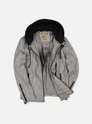 emilio adani Herren Lederjacke mit abnehmbarer Kapuze in Mausgrau emilio adani Herren Lederjacke mit abnehmbarer Kapuze in Mausgrau