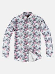 emilio adani Herren Langarm-Hemd mit floralem Print in Weinrot emilio adani Herren Langarm-Hemd mit floralem Print in Weinrot