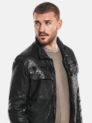emilio adani Herren Lederjacke in Schwarz emilio adani Herren Lederjacke in Schwarz