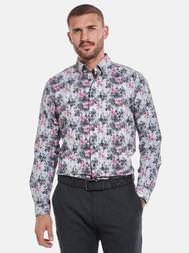 emilio adani Herren Langarm-Hemd mit floralem Print in Weinrot emilio adani Herren Langarm-Hemd mit floralem Print in Weinrot