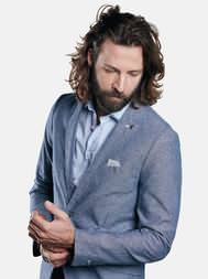 emilio adani Herren Dezent gestreiftes Sommer-Sakko in Enzianblau emilio adani Herren Dezent gestreiftes Sommer-Sakko in Enzianblau
