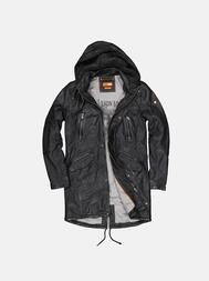 emilio adani Herren Lederjacke in Schwarz emilio adani Herren Lederjacke in Schwarz