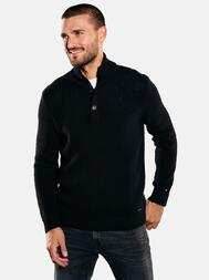 emilio adani Herren Pullover Polokragen in Schwarz emilio adani Herren Pullover Polokragen in Schwarz