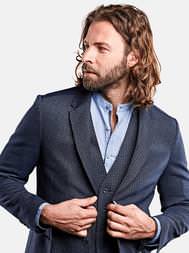 emilio adani Herren elastisches Sakko mit lässiger Kantenverarbeitung in Marineblau emilio adani Herren elastisches Sakko mit lässiger Kantenverarbeitung in Marineblau