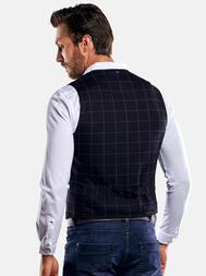 emilio adani Herren Sakkoweste mit Gitternetzkaro in Schwarz emilio adani Herren Sakkoweste mit Gitternetzkaro in Schwarz