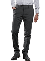 emilio adani Herren Ministruktur Anzughose slim fit in Granitgrau emilio adani Herren Ministruktur Anzughose slim fit in Granitgrau