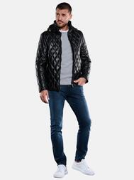 emilio adani Herren Lederjacke in Schwarz emilio adani Herren Lederjacke in Schwarz