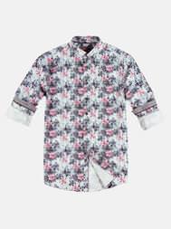 emilio adani Herren Langarm-Hemd mit floralem Print in Weinrot emilio adani Herren Langarm-Hemd mit floralem Print in Weinrot