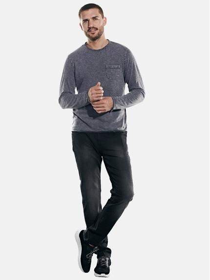 emilio adani Herren Rundhals Shirt in Granitgrau emilio adani Herren Rundhals Shirt in Granitgrau