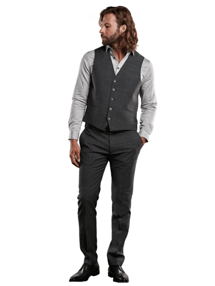 emilio adani Herren Anzugweste mit minimal Muster in Anthrazit emilio adani Herren Anzugweste mit minimal Muster in Anthrazit