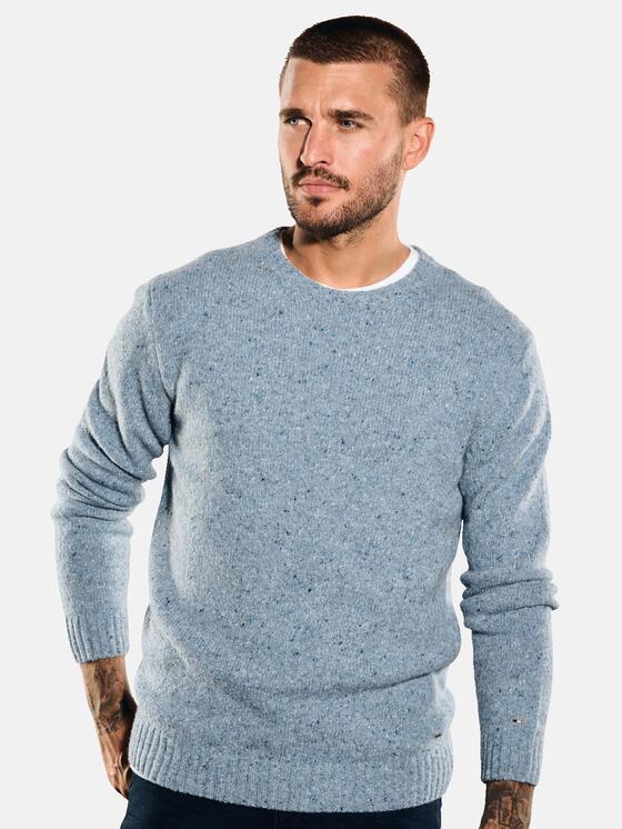 emilio adani Herren Rundhals Pullover in Hellblau emilio adani Herren Rundhals Pullover in Hellblau