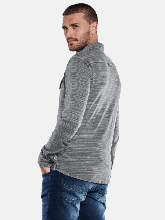 emilio adani Herren Poloshirt langarm in Dunkelgrau emilio adani Herren Poloshirt langarm in Dunkelgrau