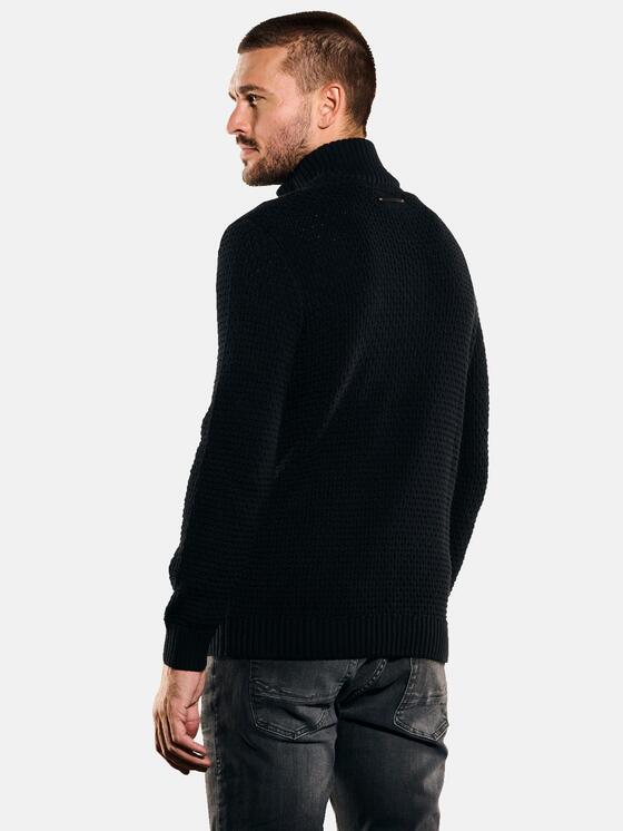 emilio adani Herren Pullover Polokragen in Schwarz emilio adani Herren Pullover Polokragen in Schwarz