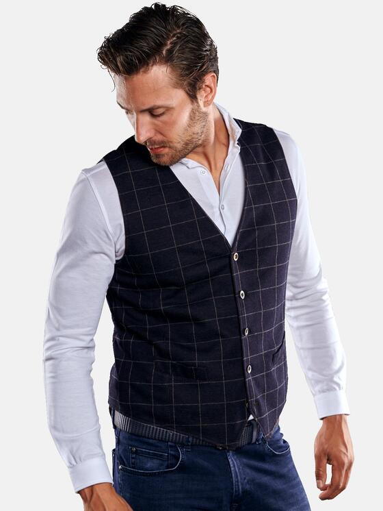emilio adani Herren Sakkoweste mit Gitternetzkaro in Schwarz emilio adani Herren Sakkoweste mit Gitternetzkaro in Schwarz