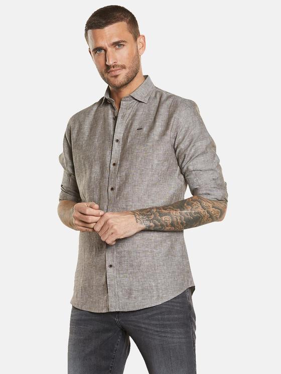 emilio adani Herren Langarm-Hemd mit Leinenanteil in Schokobraun emilio adani Herren Langarm-Hemd mit Leinenanteil in Schokobraun