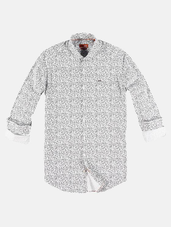 emilio adani Herren Modisches Langarmhemd mit Fancy-Allover-Print in Schwarz emilio adani Herren Modisches Langarmhemd mit Fancy-Allover-Print in Schwarz