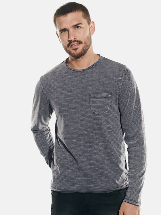 emilio adani Herren Rundhals Shirt in Granitgrau emilio adani Herren Rundhals Shirt in Granitgrau