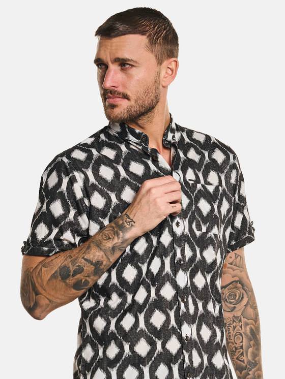 emilio adani Kurzarm-Hemd mit All-Over-Print emilio adani Kurzarm-Hemd mit All-Over-Print