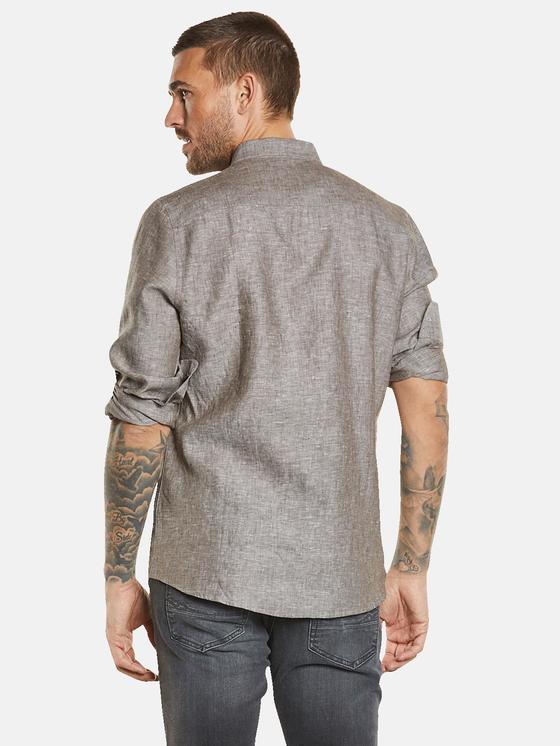 emilio adani Herren Langarm-Hemd mit Leinenanteil in Schokobraun emilio adani Herren Langarm-Hemd mit Leinenanteil in Schokobraun
