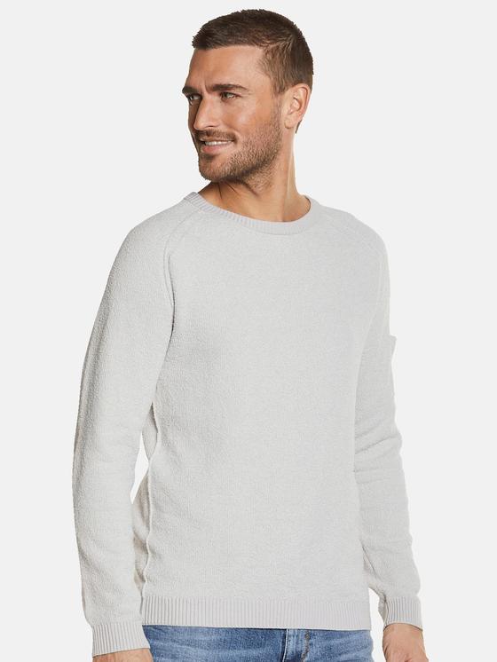 emilio adani Herren Pullover strukturiert in Hellgrau emilio adani Herren Pullover strukturiert in Hellgrau