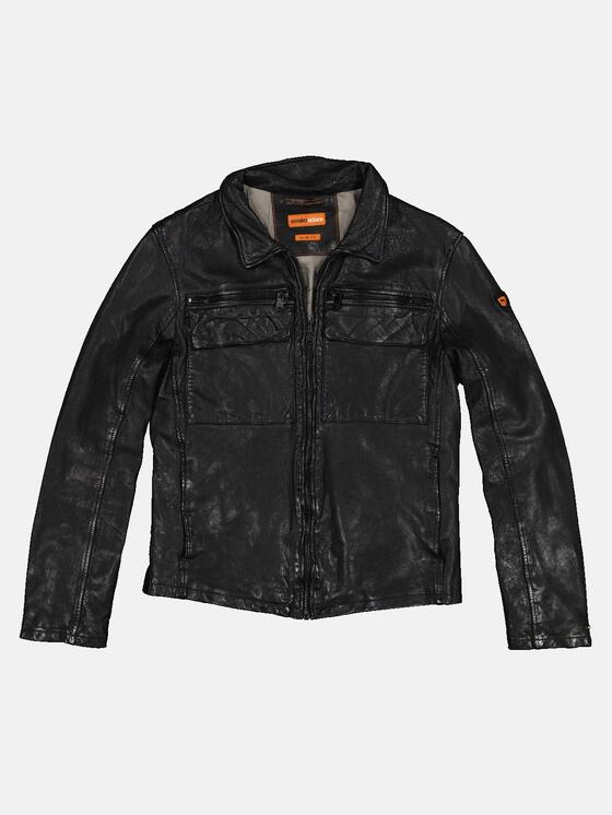 emilio adani Herren Lederjacke in Schwarz emilio adani Herren Lederjacke in Schwarz