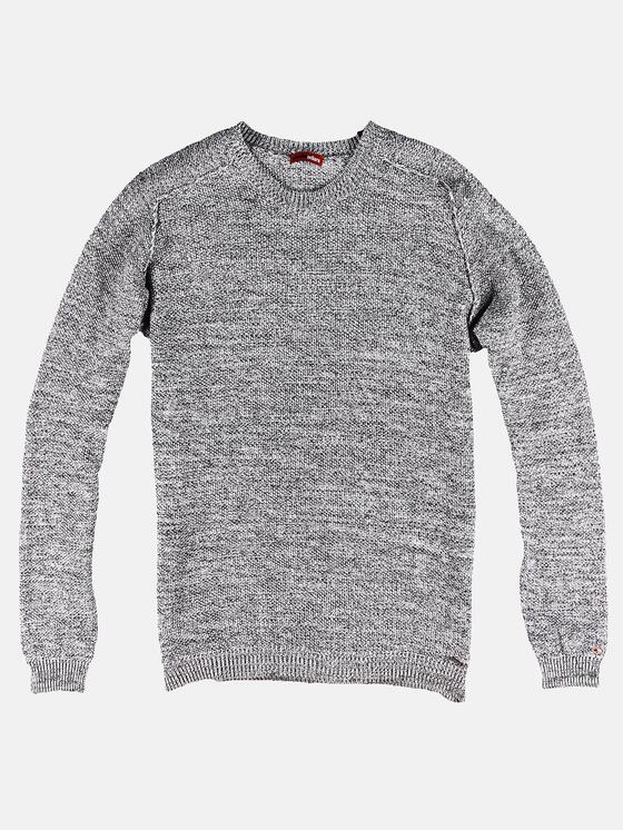emilio adani Herren Rundhals Pullover in Silbergrau emilio adani Herren Rundhals Pullover in Silbergrau