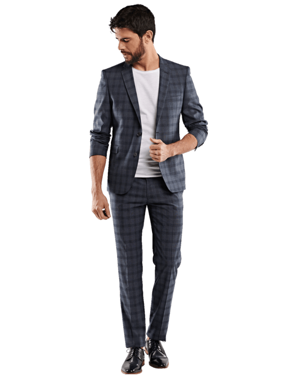 emilio adani Herren Anzugsakko mit Karomuster in Marineblau emilio adani Herren Anzugsakko mit Karomuster in Marineblau