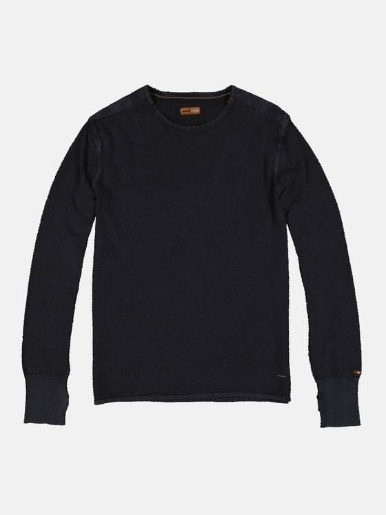 emilio adani Herren Rundhals Pullover in Saphirblau emilio adani Herren Rundhals Pullover in Saphirblau