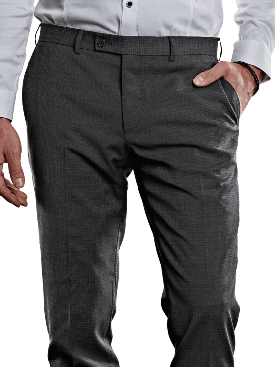 emilio adani Herren Ministruktur Anzughose slim fit in Granitgrau emilio adani Herren Ministruktur Anzughose slim fit in Granitgrau