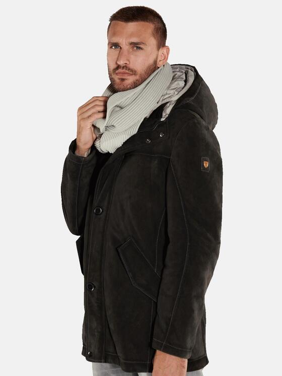 emilio adani Herren Lederparka in Schwarzbraun emilio adani Herren Lederparka in Schwarzbraun