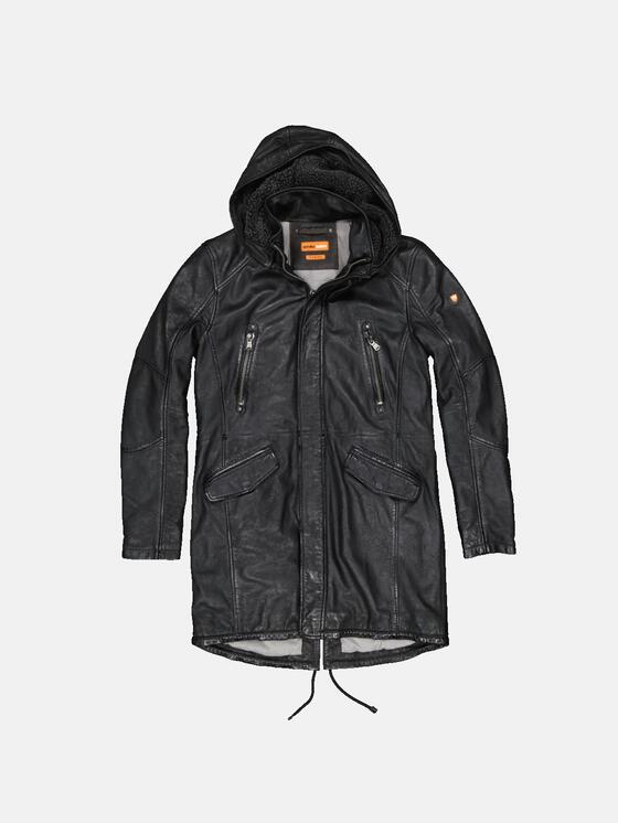 emilio adani Herren Lederjacke in Schwarz emilio adani Herren Lederjacke in Schwarz