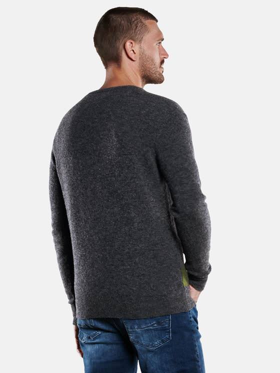 emilio adani Herren Rundhals Pullover in Anthrazit emilio adani Herren Rundhals Pullover in Anthrazit