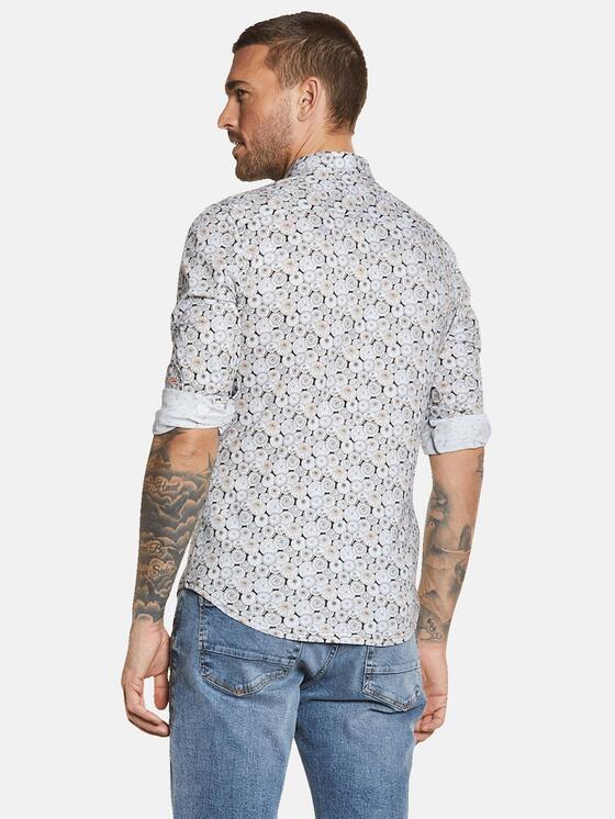 emilio adani Herren Langarm-Hemd gemustert in Braunbeige emilio adani Herren Langarm-Hemd gemustert in Braunbeige