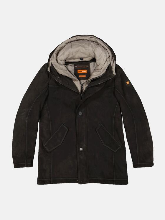 emilio adani Herren Lederparka in Schwarzbraun emilio adani Herren Lederparka in Schwarzbraun