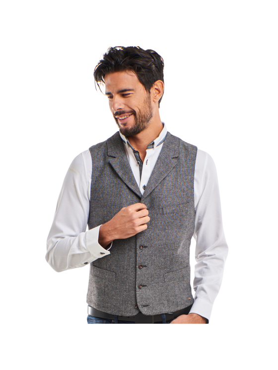 emilio adani Herren Sakkoweste in Retrooptik in Kieselgrau emilio adani Herren Sakkoweste in Retrooptik in Kieselgrau